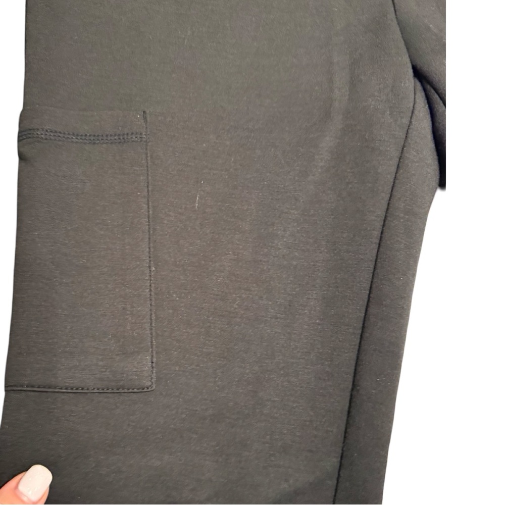 Jaanuu Zip Front Scrub Pants M Bootcut Flare Bottoms High Rise Ponte Knit Black - Picture 3 of 8